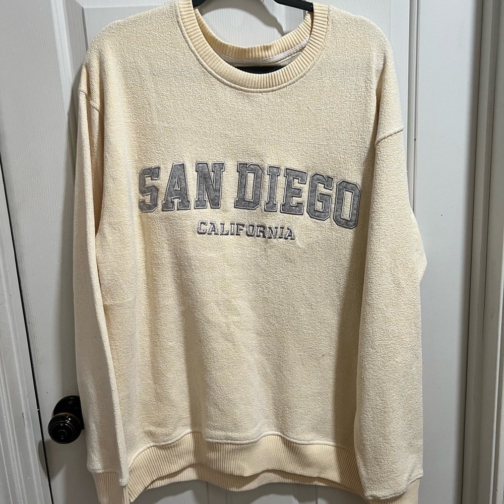 Pacifica Cream "San Diego California" Crewneck Sweater